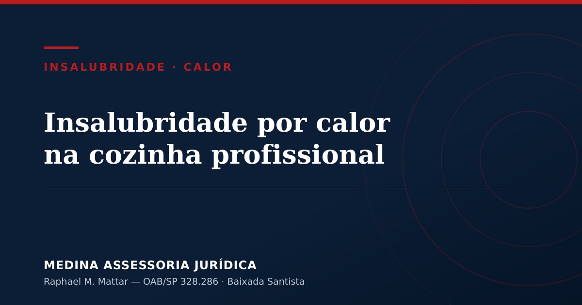 Insalubridade por calor na cozinha profissional